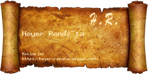 Heyer Renáta névjegykártya